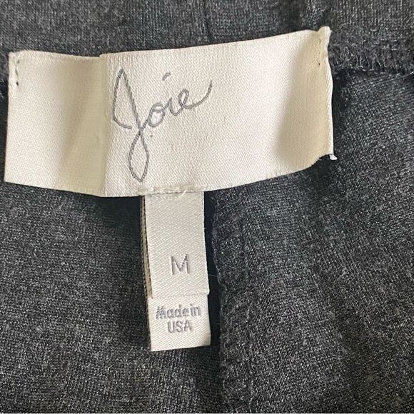 Joie charcoal Gray Leggings w/ Vegan Leather Side Stripes, Size M - Picture 6 of 10